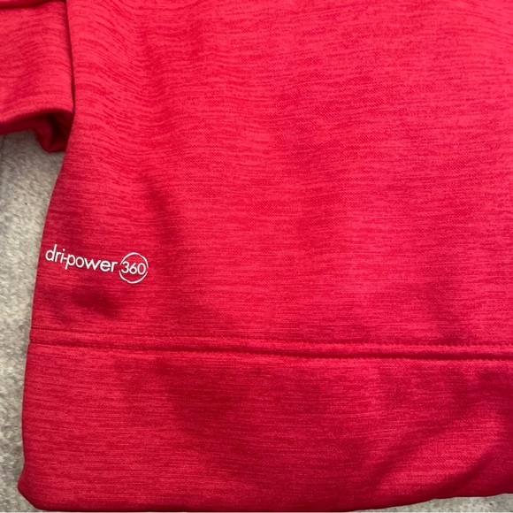 Russel Pull Over Sweatshirt 1/4 Zip Pullover Mens Medium Red Fleece Dri Power - Picture 4 of 11